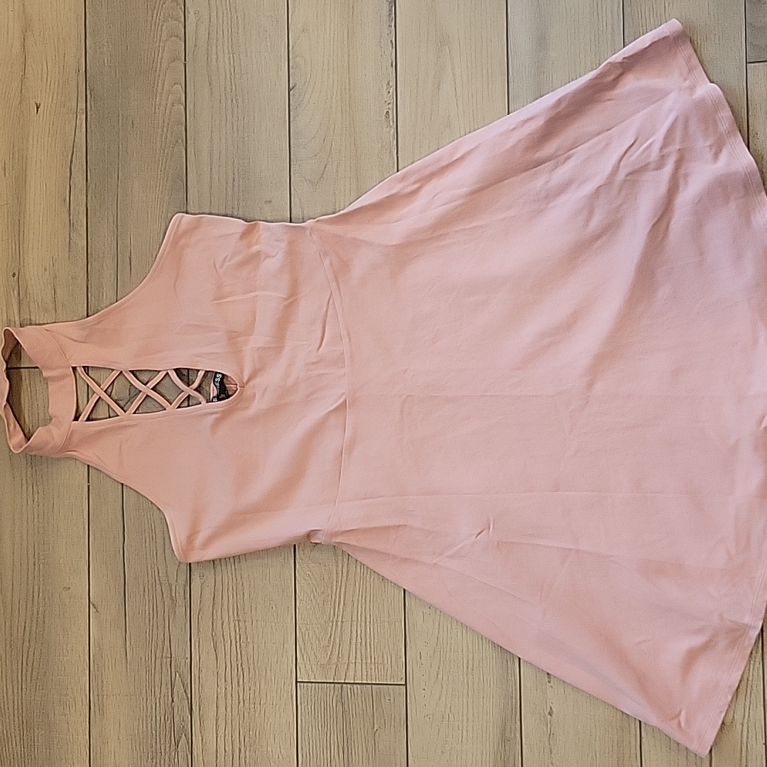 Express Pink Halter Dress With Criss Cross Front - Size Medium